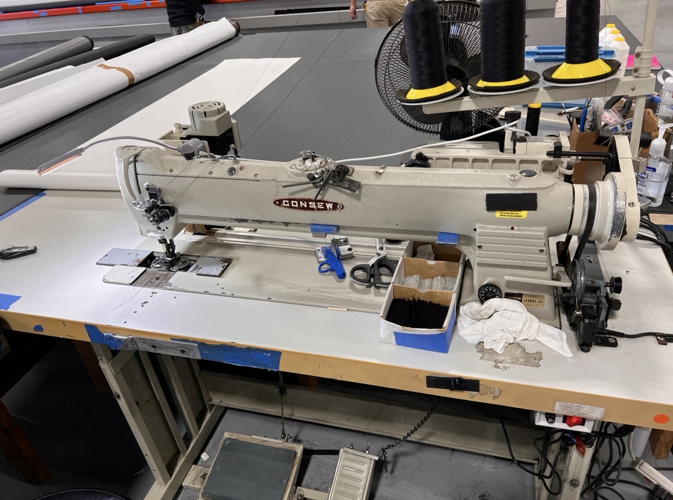 Industrial walking foot repair and height adjustment for upholstery sewing